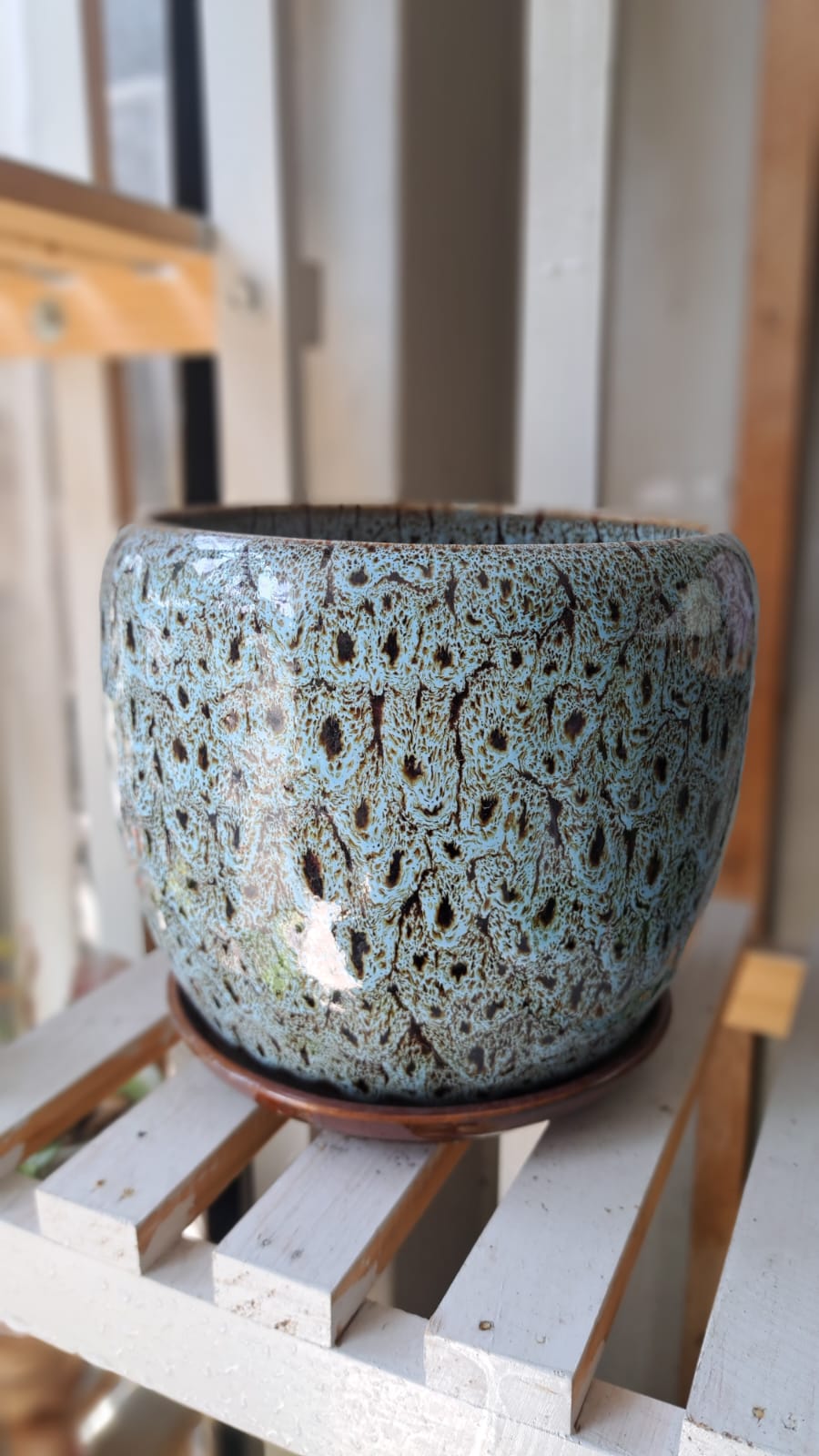 Maceta Cerámica Celeste